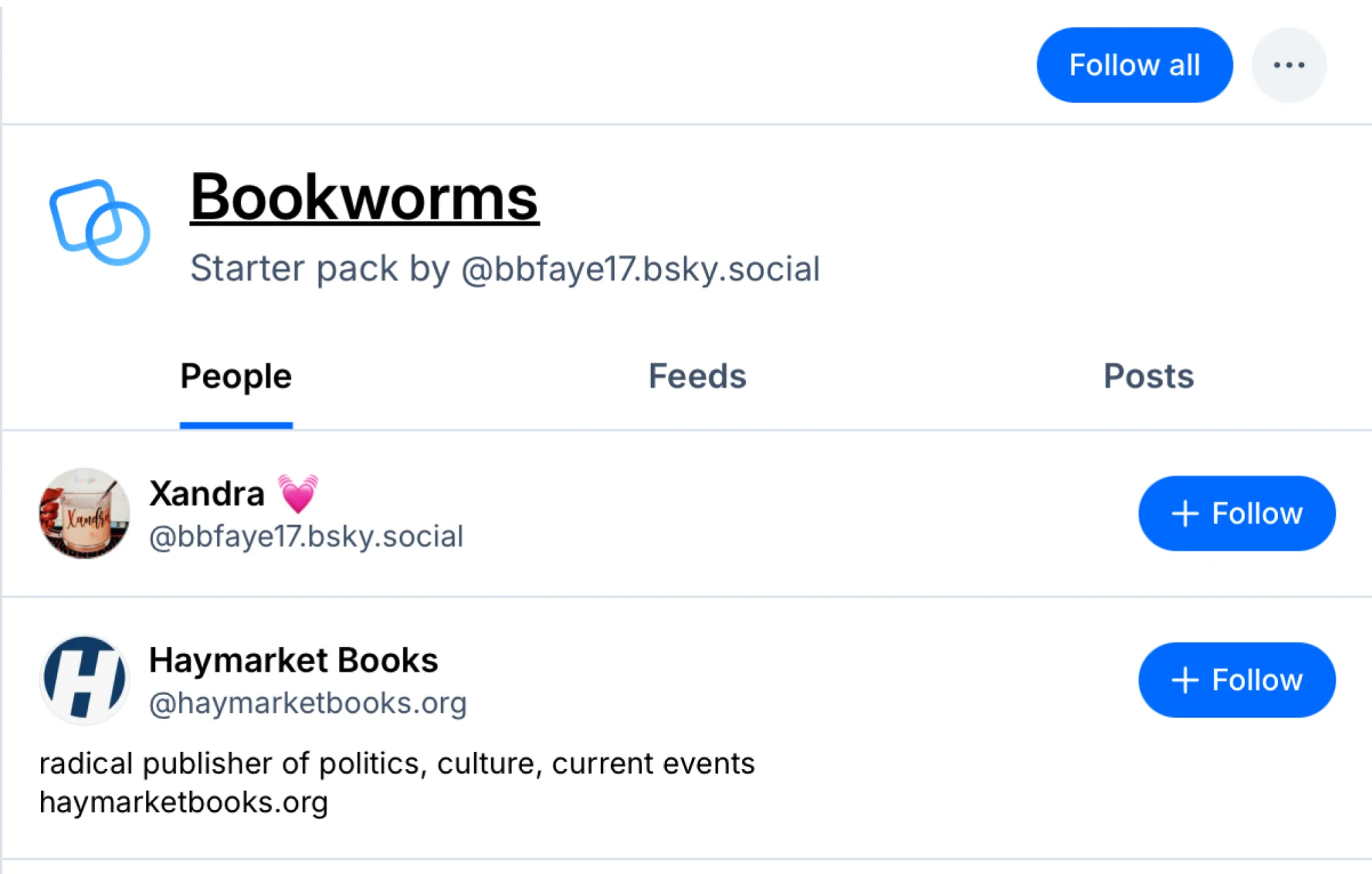 Bluesky Starter Packs