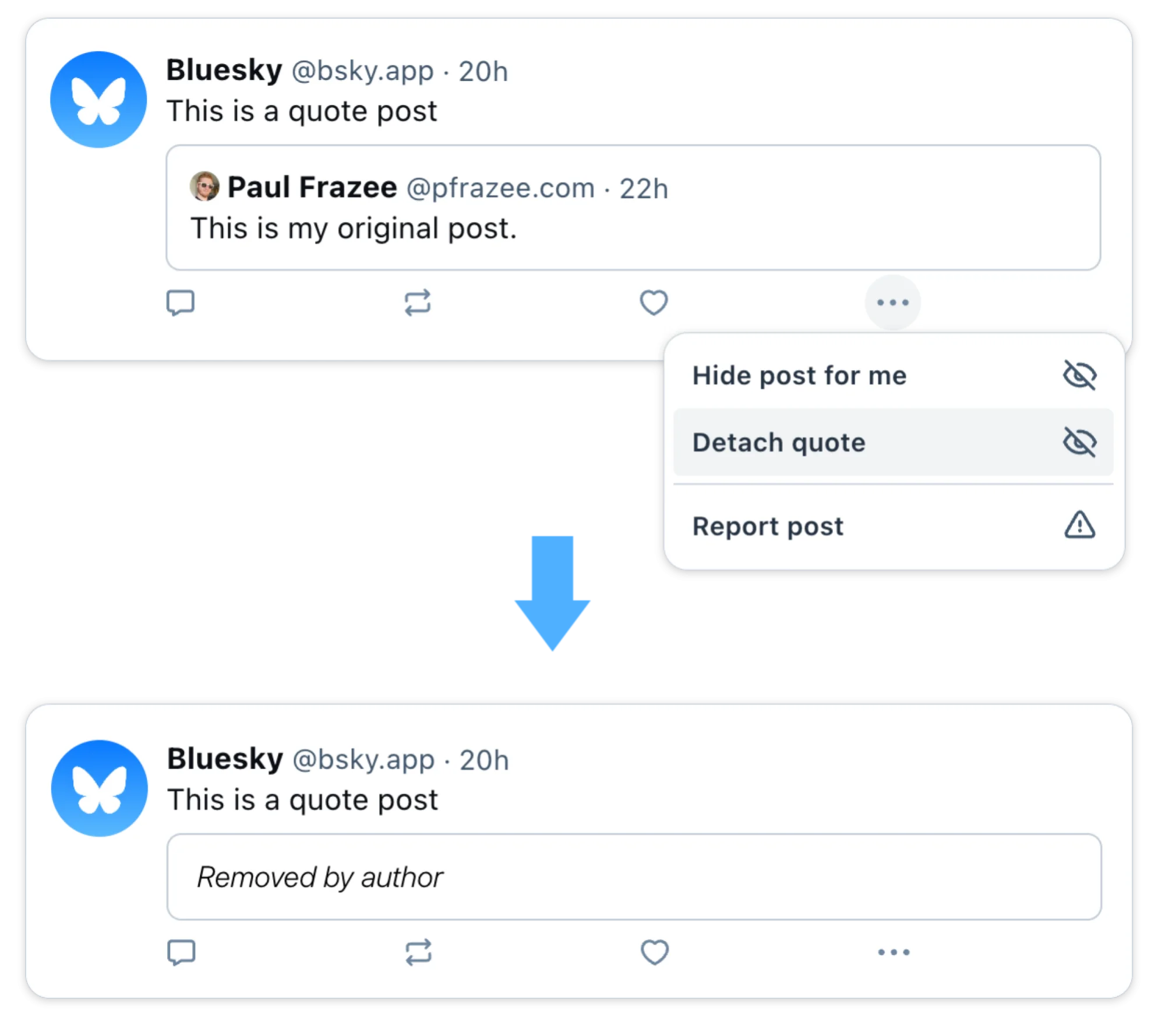 Detach Quote on Bluesky