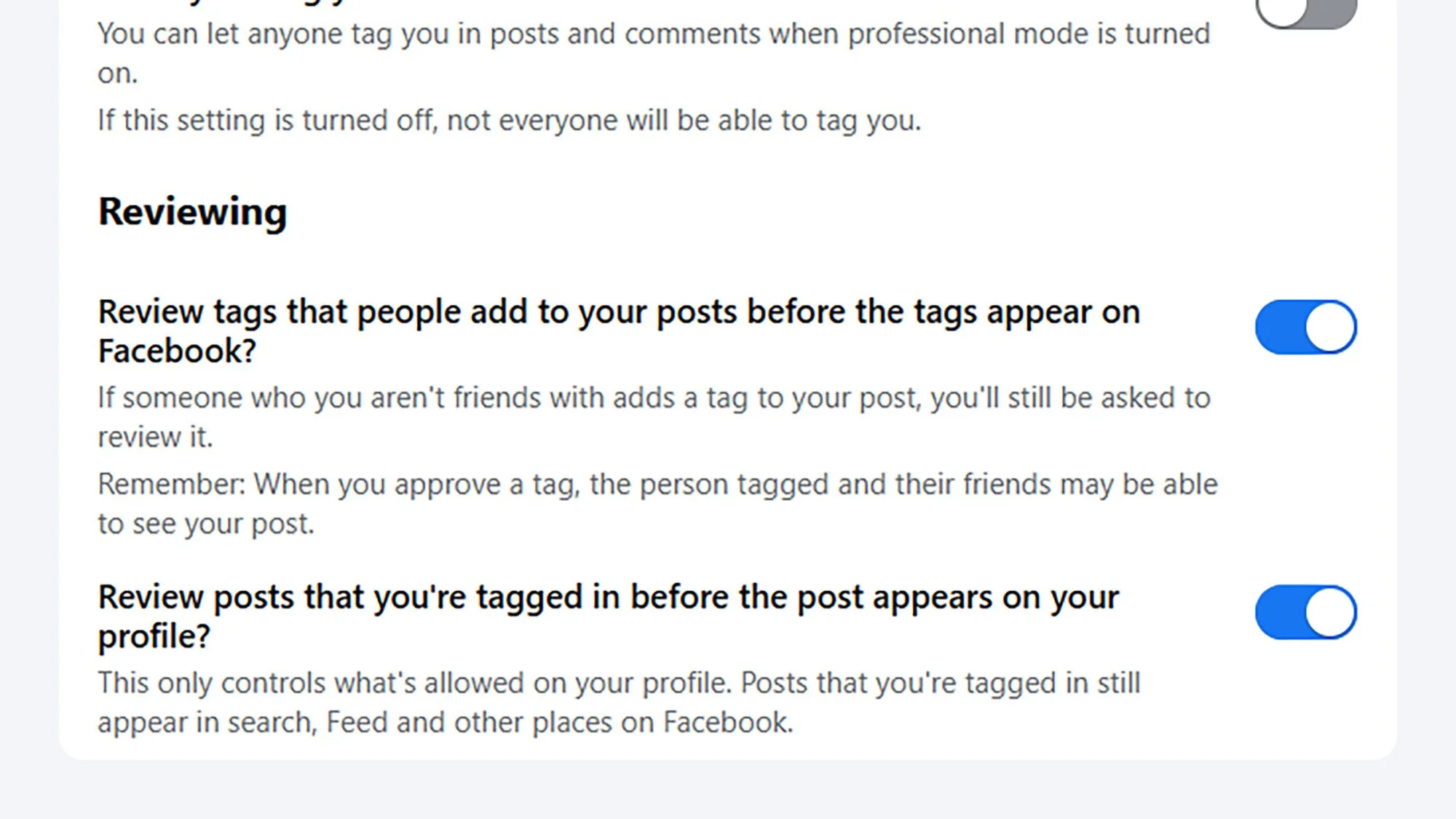 Facebook tagging
