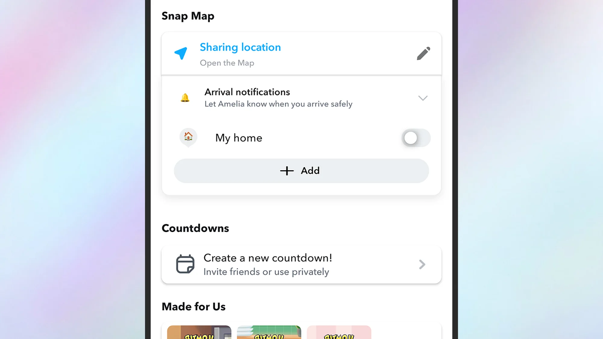 Snapchat location