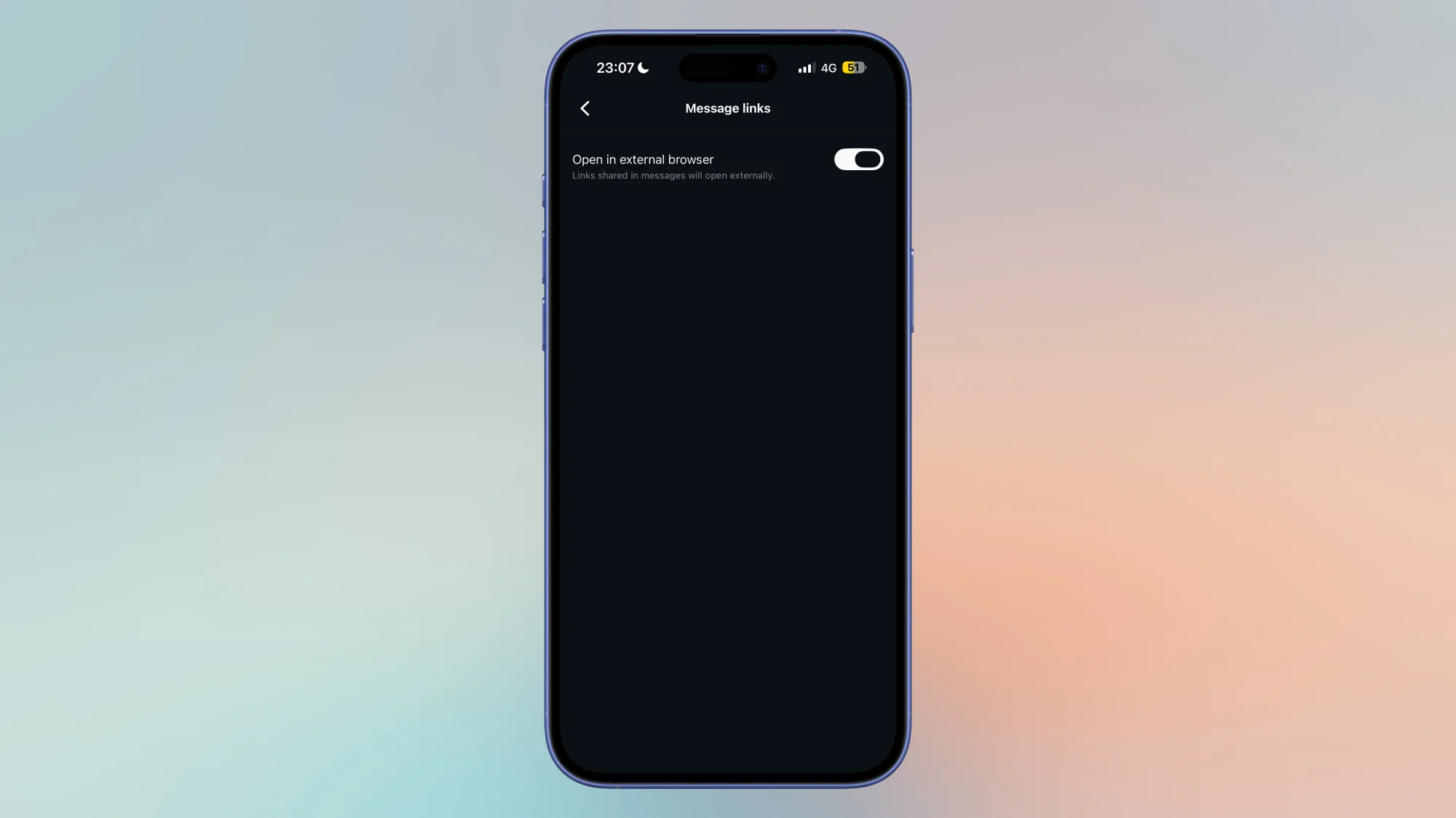 Open message links in external browser in Instagra,